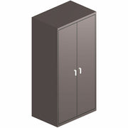 36" Width x 24" Depth x 72" Height - 5 x Shelf(ves) - 2 x Front Open Door(s) - 250 lb Load Capacity - Security Lock - Charcoal - Steel