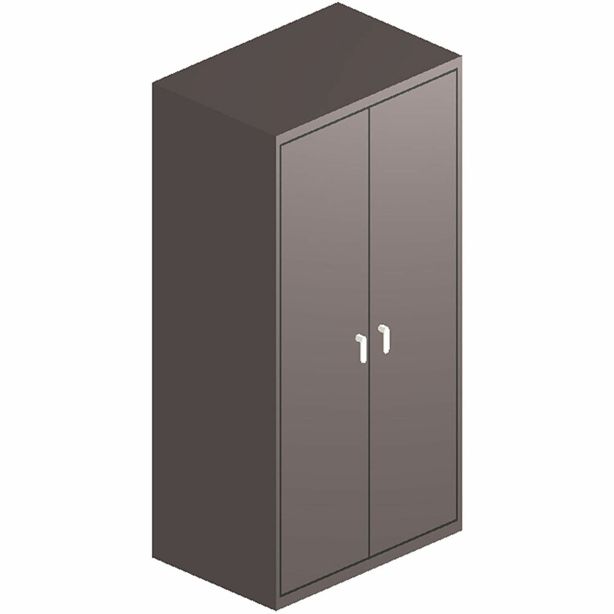 36" Width x 24" Depth x 72" Height - 5 x Shelf(ves) - 2 x Front Open Door(s) - 250 lb Load Capacity - Security Lock - Charcoal - Steel
