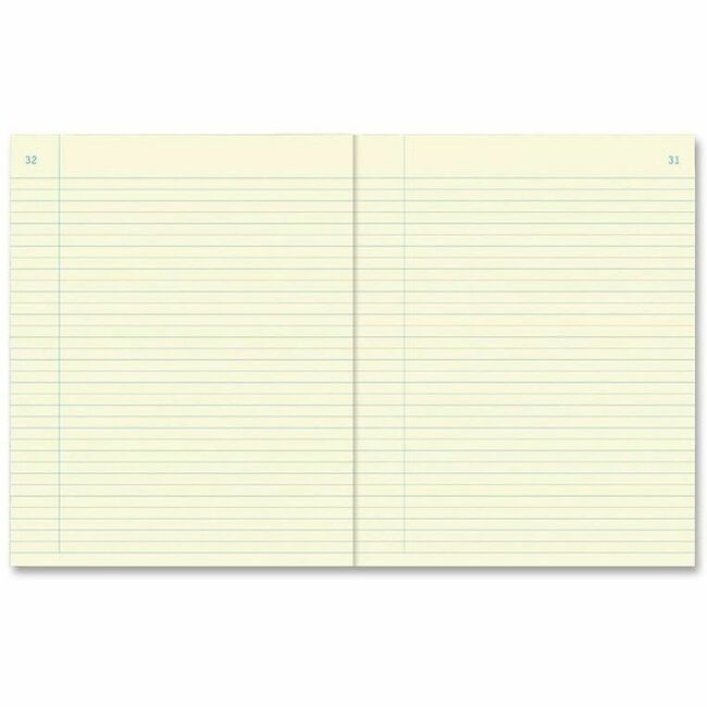 60 Sheets - Perfect Bound - 7 1/2" x 9 1/4" Sheet Size - Green Paper - Blue Stiff Cover - Numbered - Recycled - 1 Each