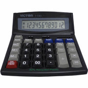 Easy-to-read Display, Large LCD, Tilt Display, Sign Change, Automatic Power Down, Independent Memory, Battery Backup, Environmentally Friendly, 3-Key Memory - Battery/Solar Powered - 1" Height x 5.9" Width x 7.8" Depth - Black - 1 Each