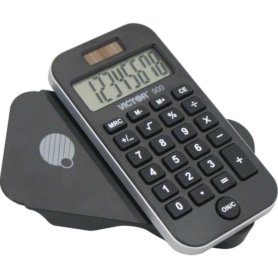 Protective Hard Shell Cover, Big Display, Independent Memory, Dual Power - 0.55" - 8 Digits - LCD - Battery/Solar Powered - 0.3" Height x 2.5" Width x 4.3" Depth - Black - Rubber - 1 Each
