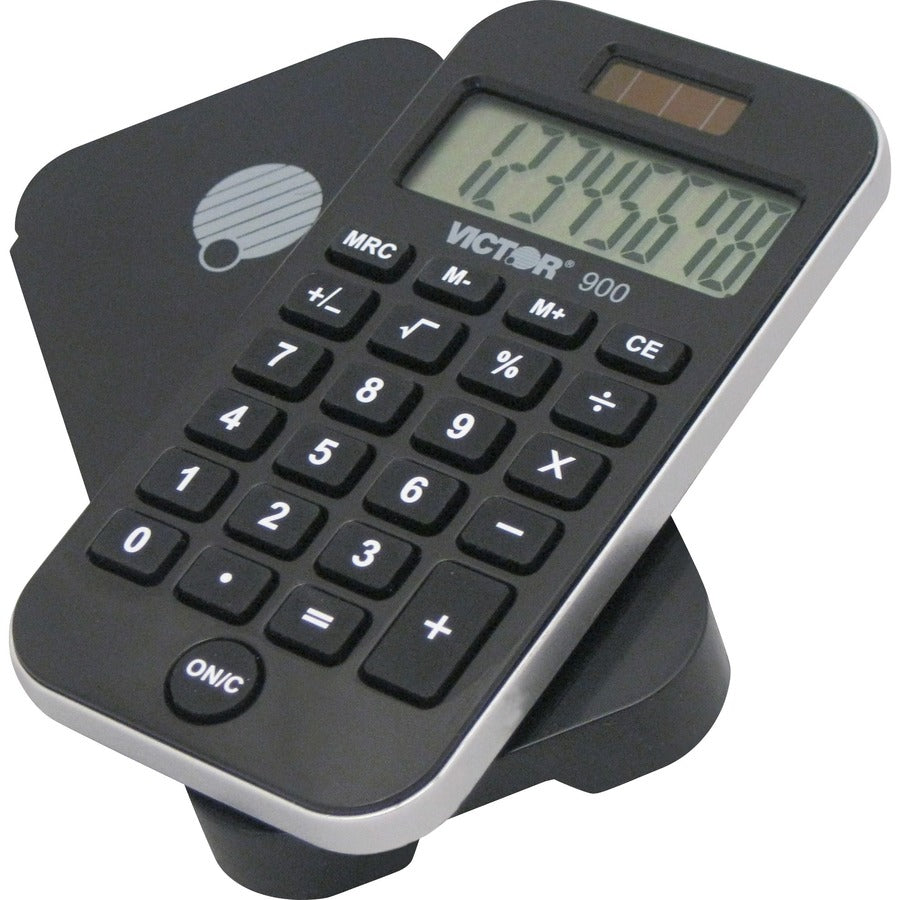 Protective Hard Shell Cover, Big Display, Independent Memory, Dual Power - 0.55" - 8 Digits - LCD - Battery/Solar Powered - 0.3" Height x 2.5" Width x 4.3" Depth - Black - Rubber - 1 Each