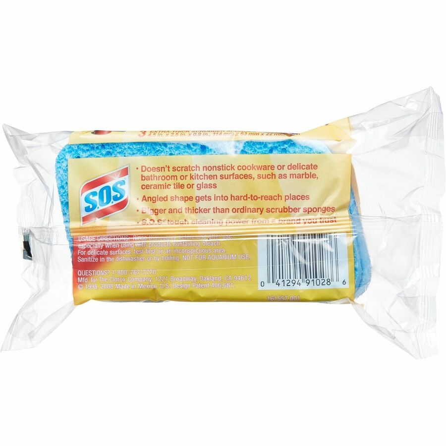 5.3" Height x 3" Width x 0.9" Depth - 3 / Pack - Cellulose - Blue