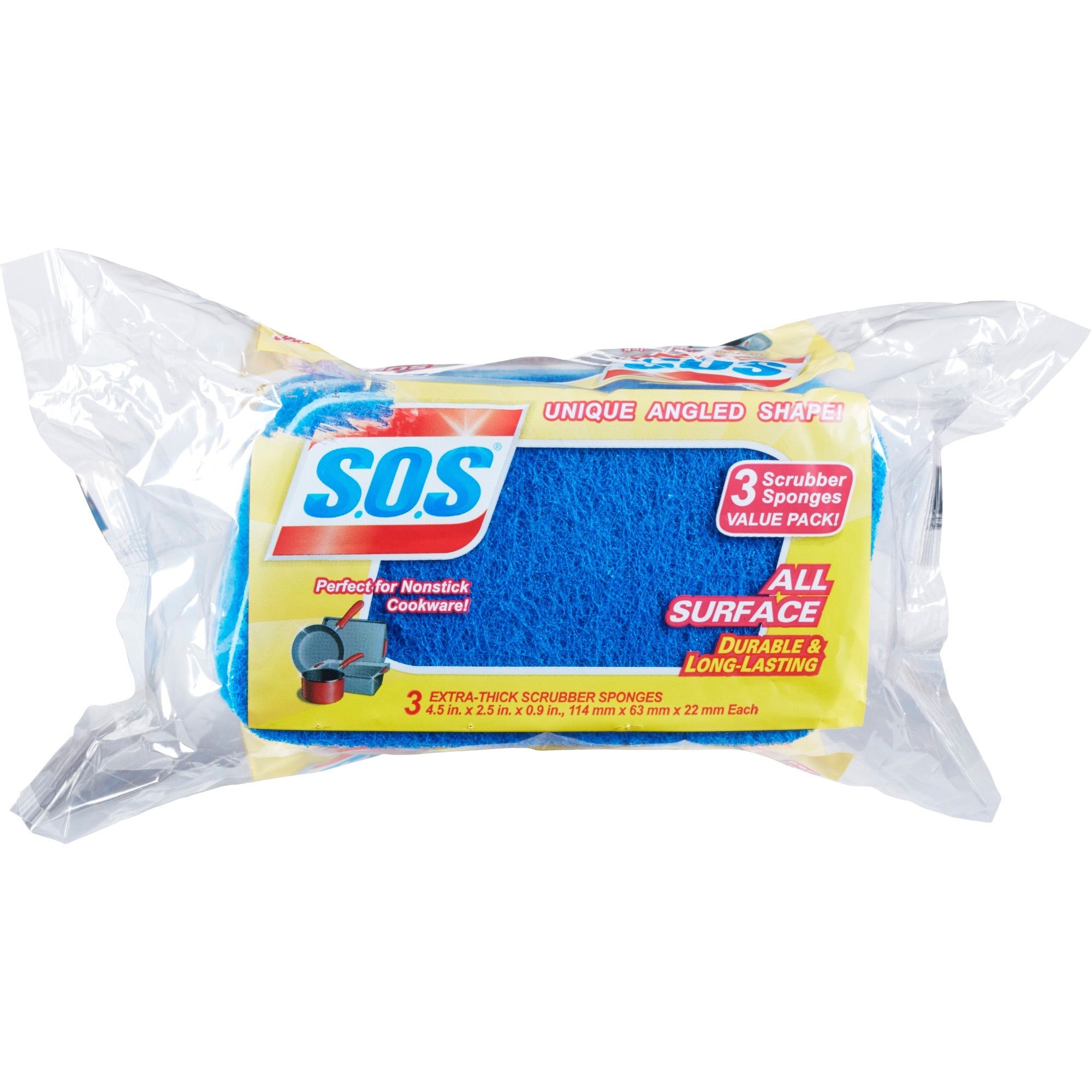 5.3" Height x 3" Width x 0.9" Depth - 3 / Pack - Cellulose - Blue