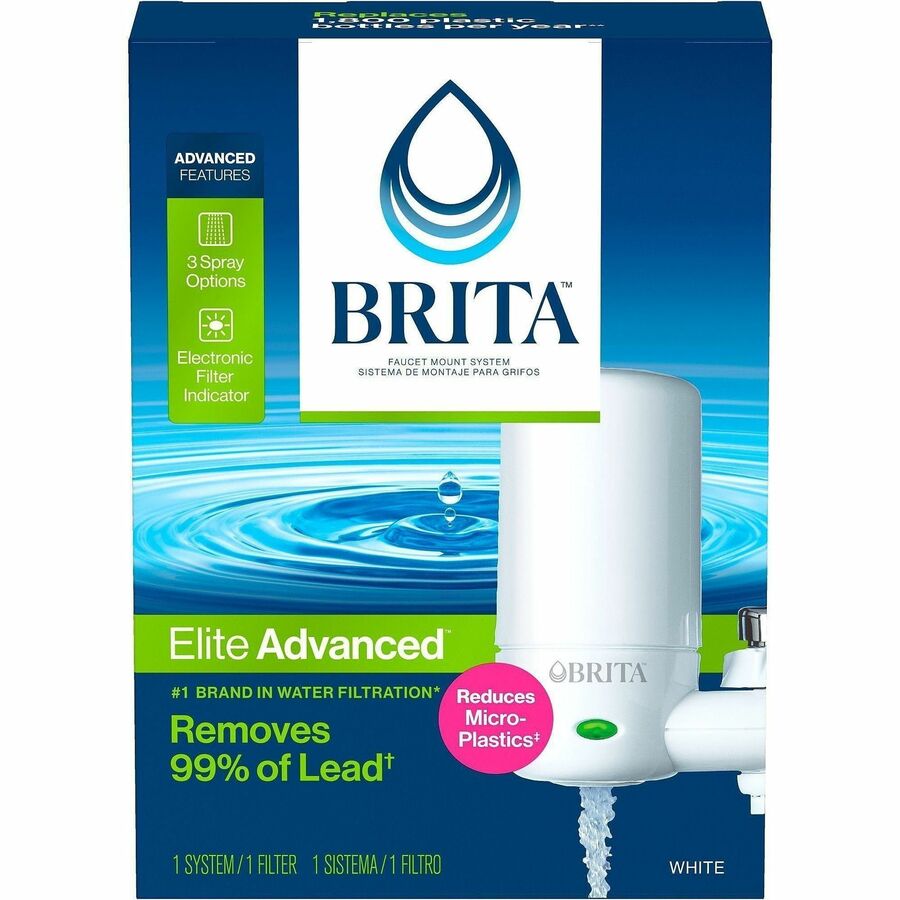Faucet - 100 gal Filter Life (Water Capacity) - 1 Each - White, Blue