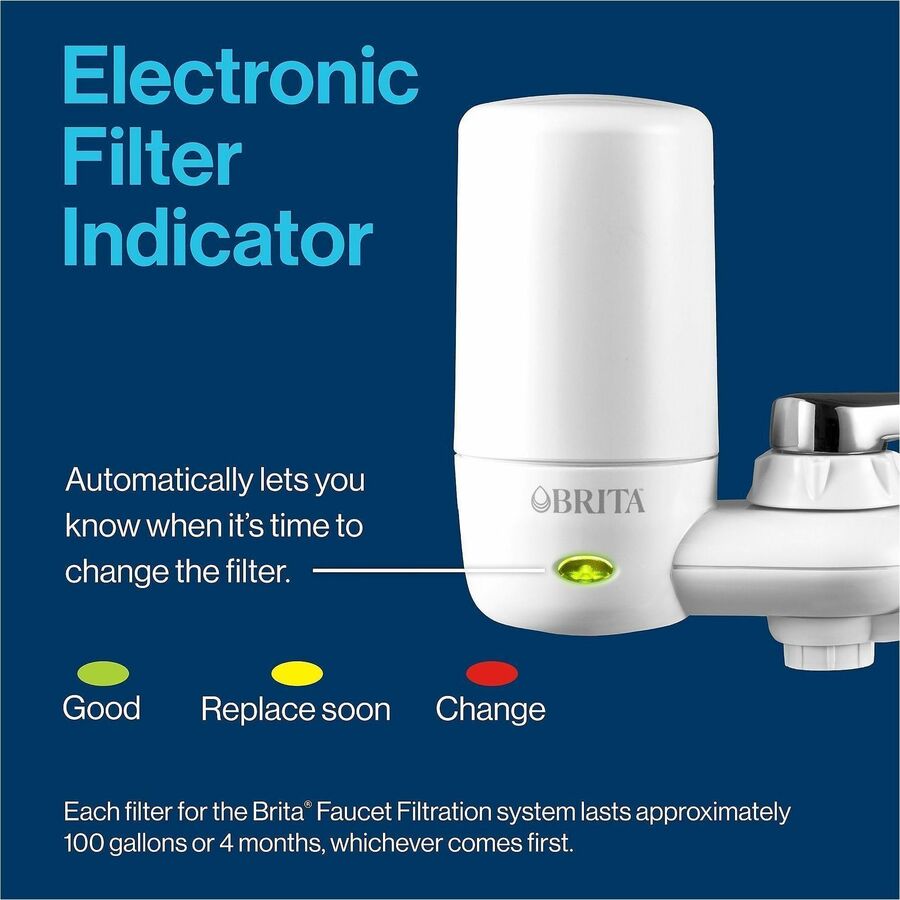 Faucet - 100 gal Filter Life (Water Capacity) - 1 Each - White, Blue