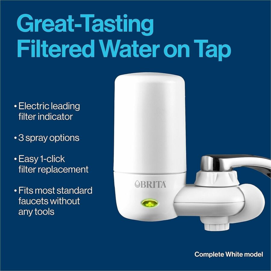Faucet - 100 gal Filter Life (Water Capacity) - 1 Each - White, Blue