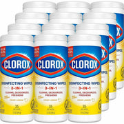 Clorox Disinfecting Cleaning Wipes - Ready-To-Use - Crisp Lemon Scent - 7" Length x 8" Width - Pleasant Scent, Disinfectant, Pre-moistened, Bleach-free - Yellow - 35/Tub - 12 / Carton