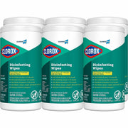 CloroxPro Disinfecting Wipes, Fresh Scent, Pre-moistened, Bleach-Free, Green, 75 Wipes per Tub, 6 Tubs per Carton