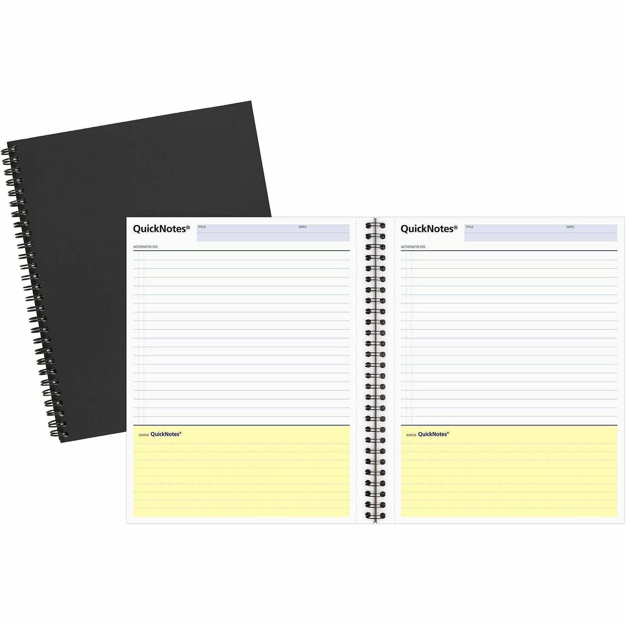 Action - 8 1/2" x 11" Sheet Size - Spiral Bound - Assorted - Linen - Perforated, Pocket, Notes Area - 1 Each