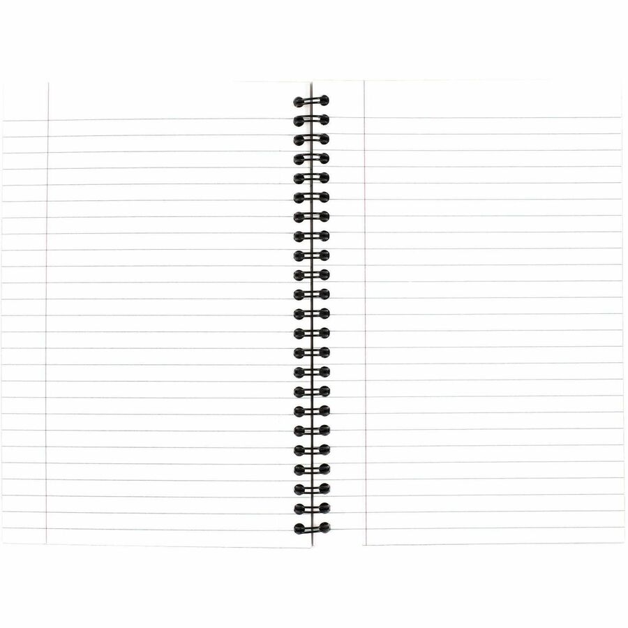Cambridge Limited Business Notebook, 80 Sheets, 8" x 5", College Ruled, Wire Bound, Perforated, Black Linen Flexible Cover, 20 lb White Bond Paper, 1 Each