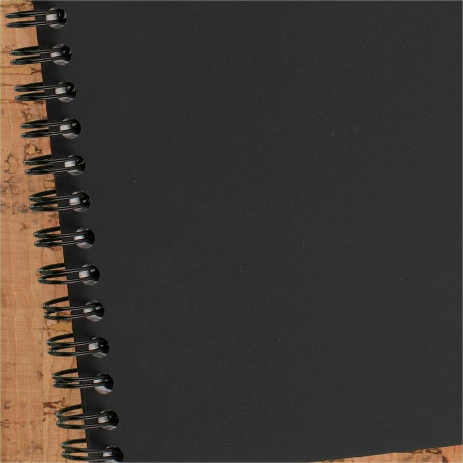 Cambridge Limited Business Notebook, 80 Sheets, 8" x 5", College Ruled, Wire Bound, Perforated, Black Linen Flexible Cover, 20 lb White Bond Paper, 1 Each