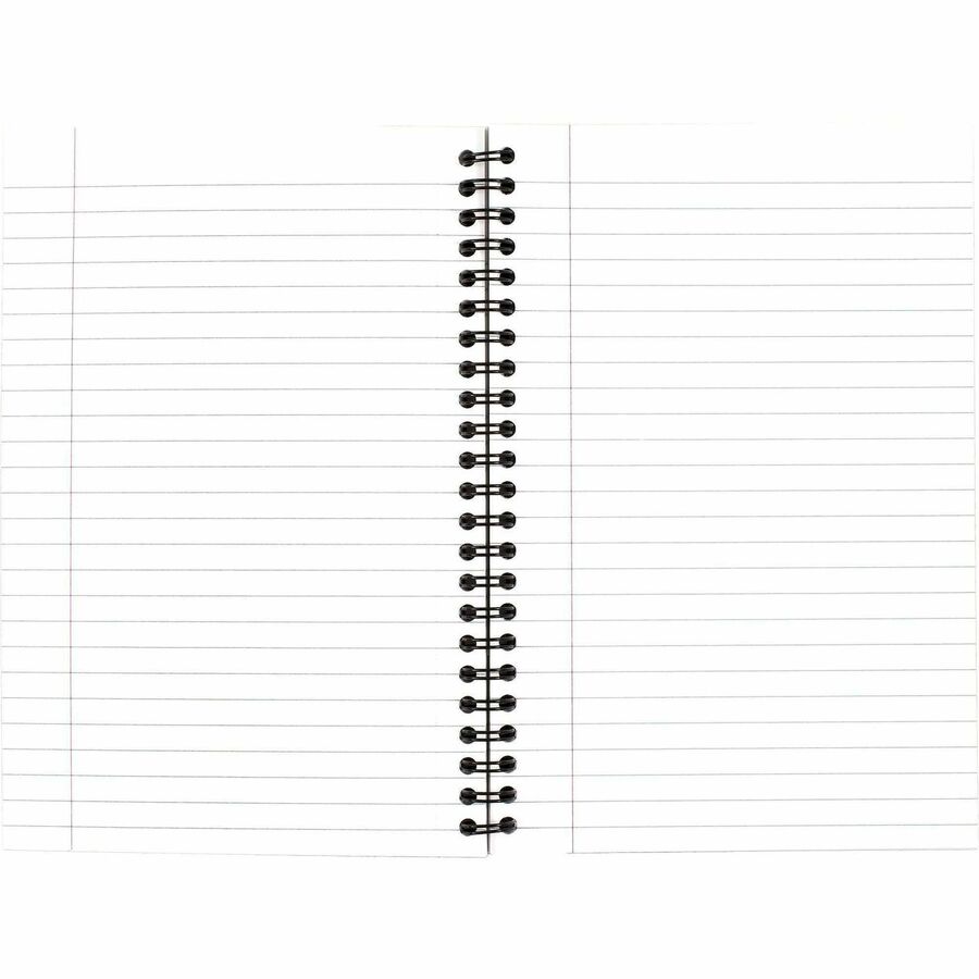 Cambridge Limited Business Notebook, 80 Sheets, 8" x 5", College Ruled, Wire Bound, Perforated, Black Linen Flexible Cover, 20 lb White Bond Paper, 1 Each