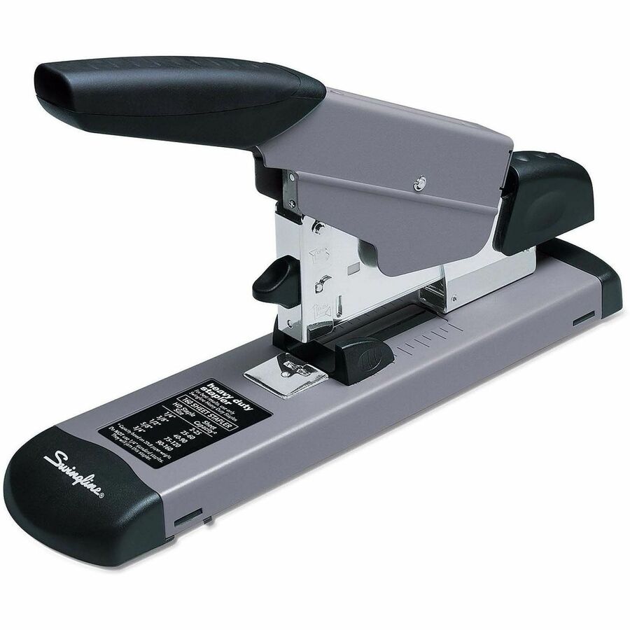 Swingline Heavy-Duty Stapler - Staples Upto 160 Sheet of 20lb Paper - Holds Upto 210 Staple - Full Strip - 2.63" Throat Depth - Gray, Black - Metal - 1 Each
