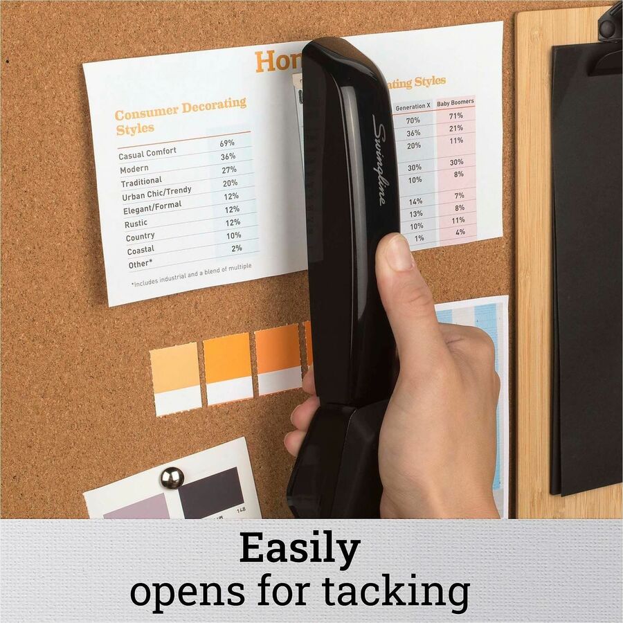 Staples Upto 20 Sheet of 20lb Paper - Holds Upto 210 Staple - Full Strip - Staple Size: 0.25" - Black - Metal - 1 Each