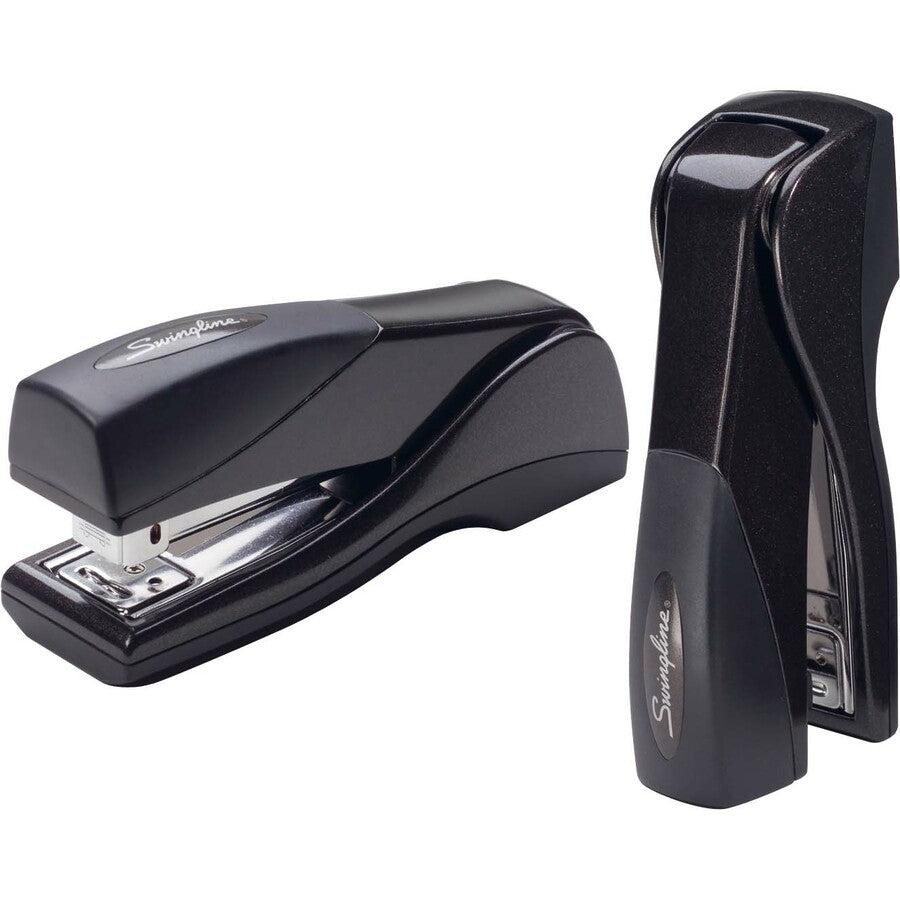 Swingline Optima Grip Compact Stapler - Staples Upto 25 Sheet of 20lb Paper - Holds Upto 105 Staple - Half Strip - Staple Size: 0.25" - Graphite Black - Metal - 1 Each