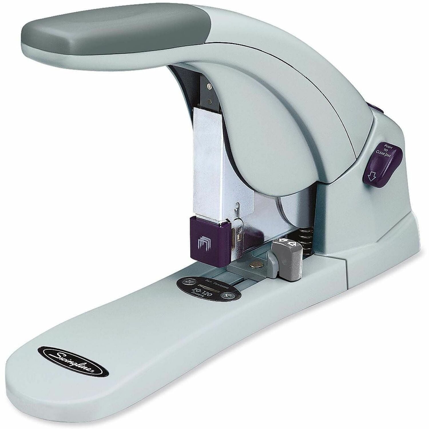 Staples Upto 120 Sheet of 20lb Paper - Holds Upto 210 Staple - Full Strip - Staple Size: 0.63" - 2.75" Throat Depth - Front Loading - Gray - Metal - 1 Each