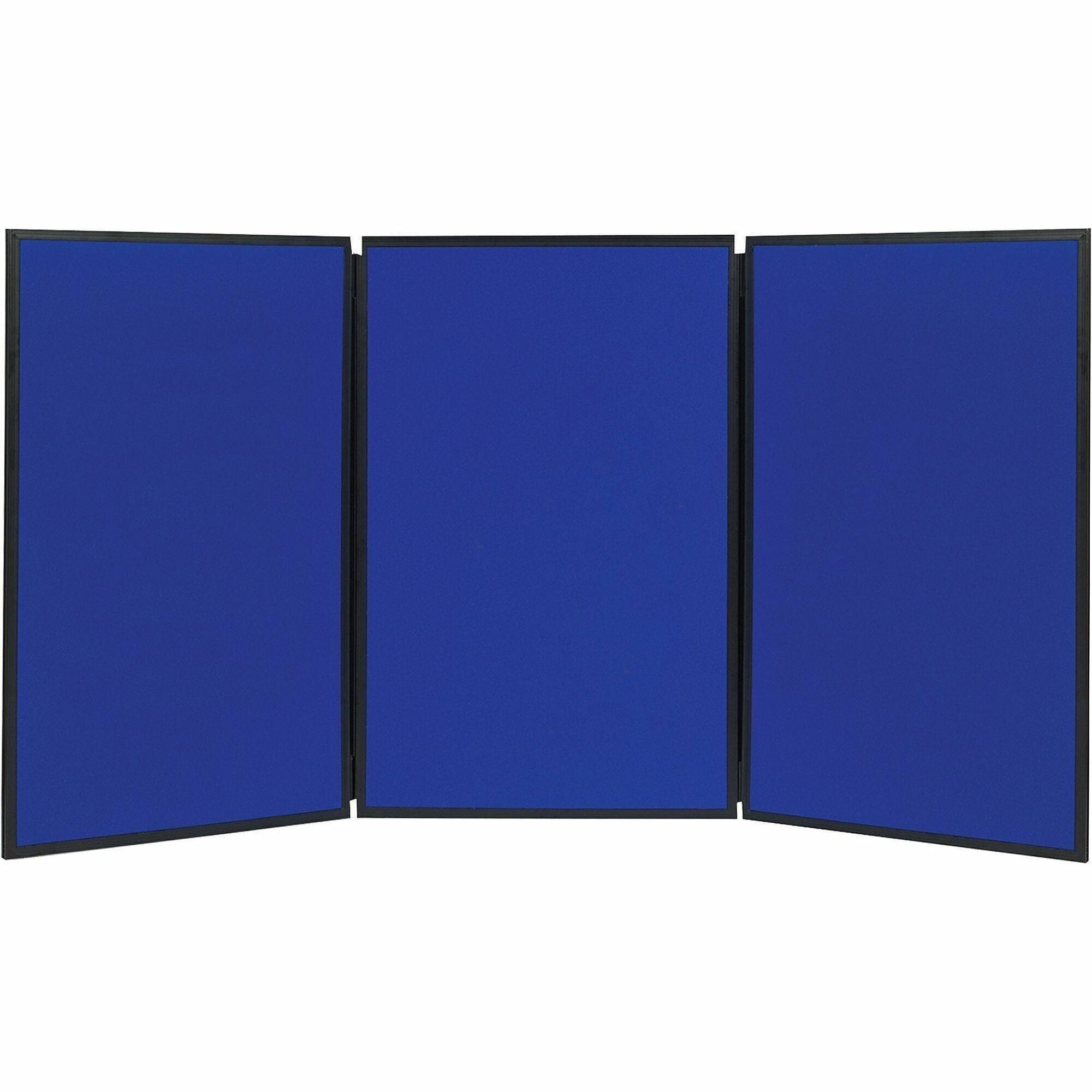 36" Board Height x 72" Board Width - Gray Fabric, Blue Surface - Dual Sided, Lightweight, Resilient, Durable, Tackable - 3 - 1 Each