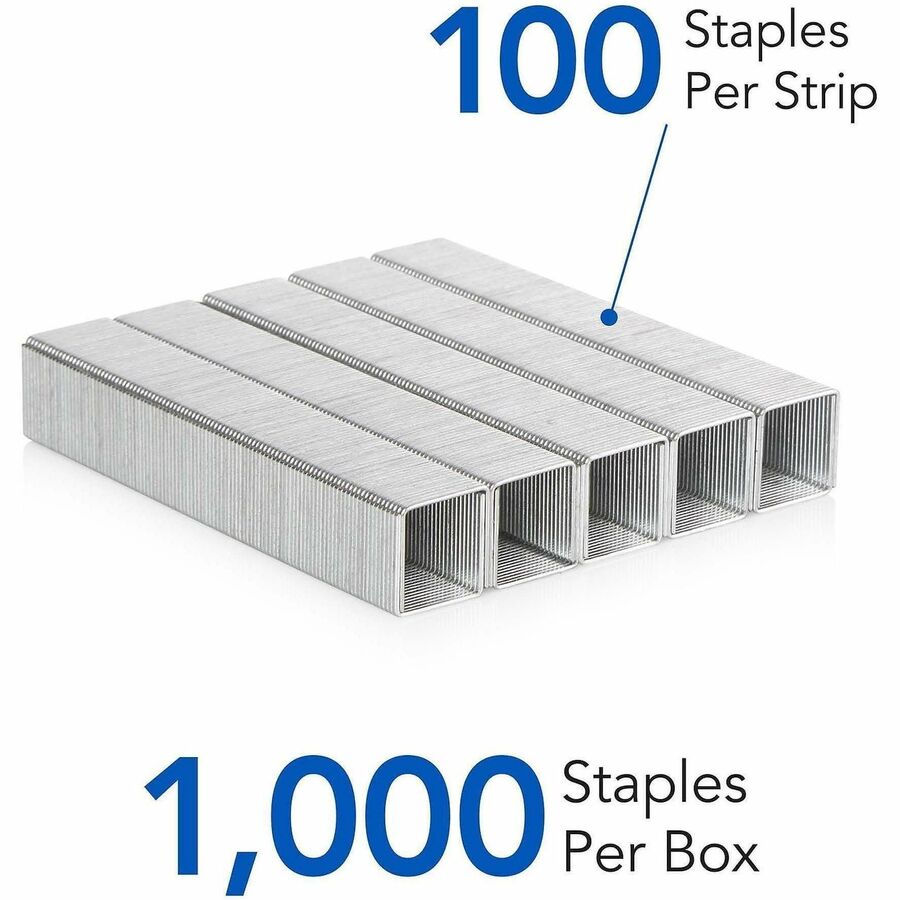 Swingline Premium Heavy-Duty Staples - Heavy Duty - 1/2" Leg - Holds 90 Sheet(s) - for Paper - Chisel Point - Silver - 100 Per Strip - 1000 / Box