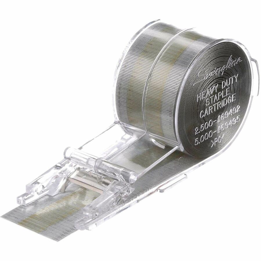 Premium - 3/8" Leg - Holds 70 Sheet(s) - for Paper - Chrome - 5000 Per Cartridge - 5000 / Box