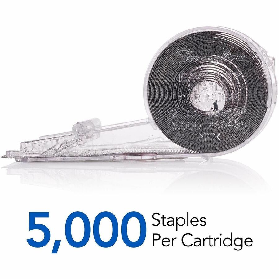 Premium - 3/8" Leg - Holds 70 Sheet(s) - for Paper - Chrome - 5000 Per Cartridge - 5000 / Box