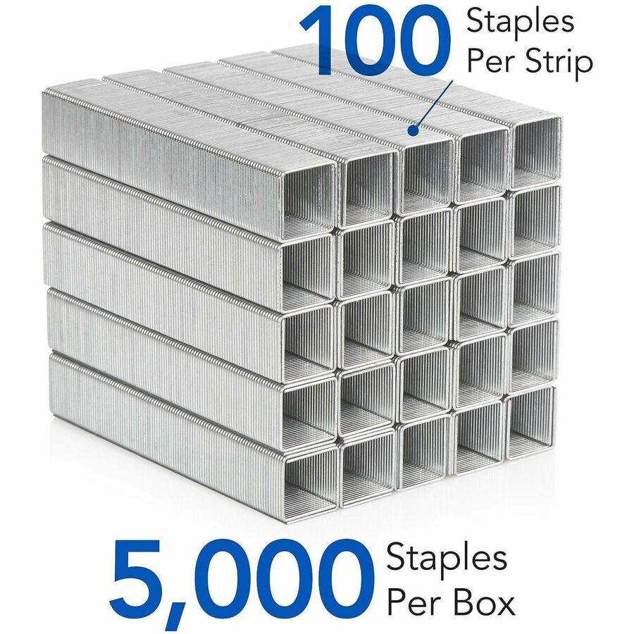 Swingline Staples - Heavy Duty - 1/2" Leg - Holds 90 Sheet(s) - for Paper - Heavy Duty, Chisel Point - 100 Per Strip - 5000 / Box