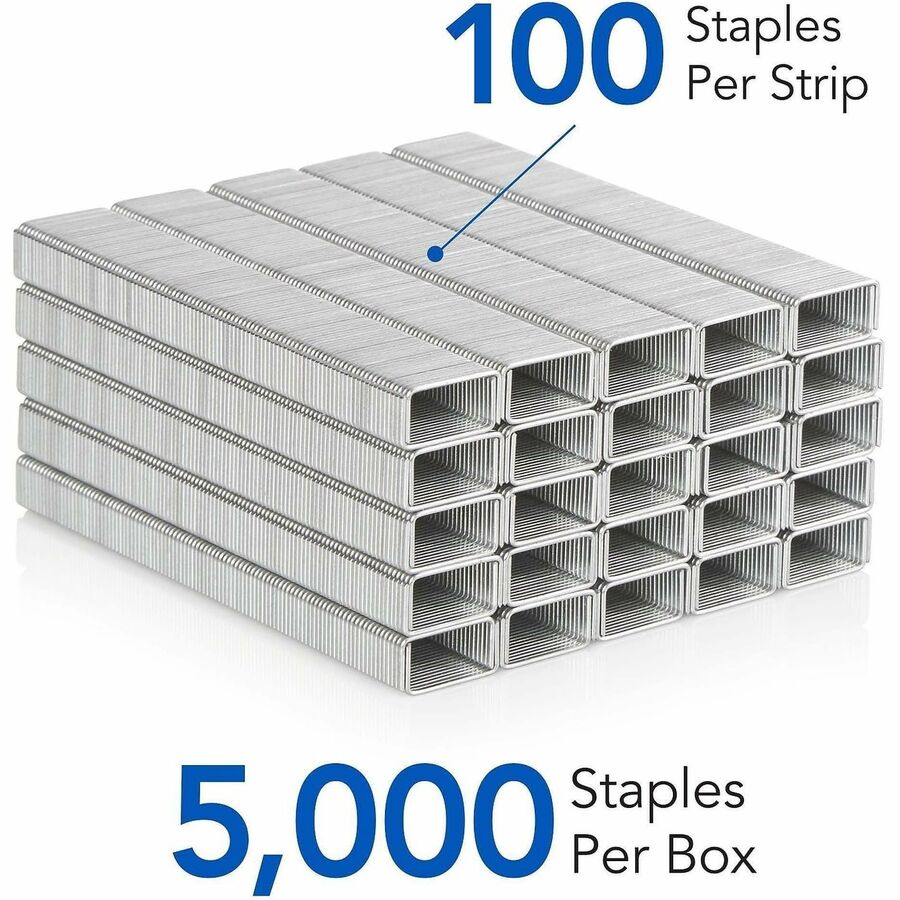 Swingline Staples - Heavy Duty - 1/4" Leg - Holds 25 Sheet(s) - for Paper - Heavy Duty, Chisel Point - 100 Per Strip - 5000 / Box