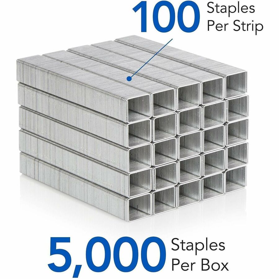 Swingline Staples - Heavy Duty - 3/8" Leg - Holds 60 Sheet(s) - Heavy Duty, Chisel Point - 100 Per Strip - 5000 / Box