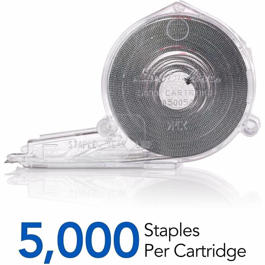 Standard - 1/4" Leg - Holds 30 Sheet(s) - for Paper - Chisel Point - 5000 Per Cartridge - 1 Box