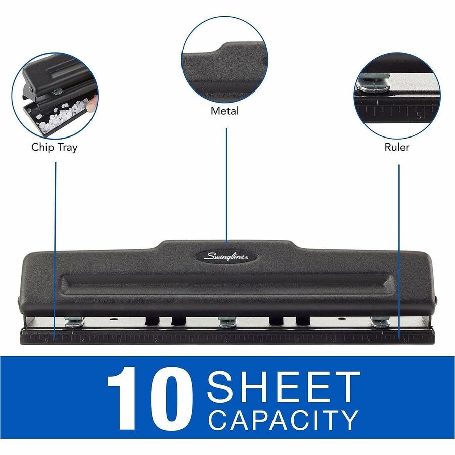3 Punch Head(s) - 10 Sheet - 9/32" Punch Size - Black