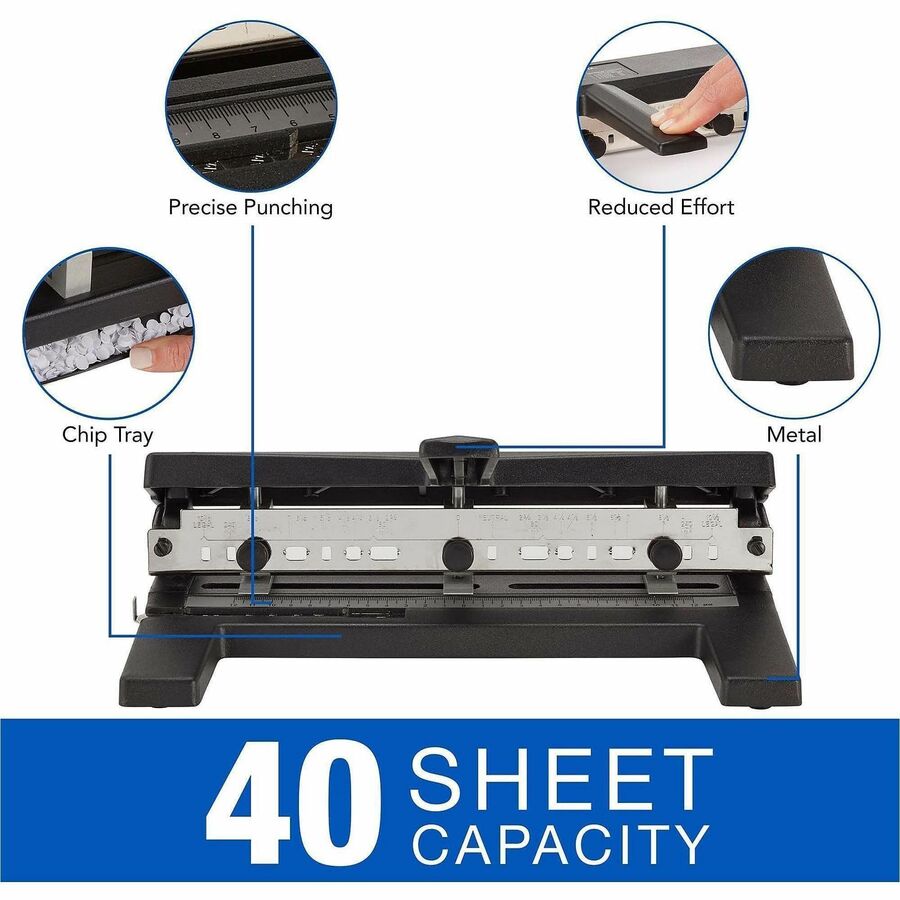 7 Punch Head(s) - 40 Sheet - 9/32" Punch Size - Black