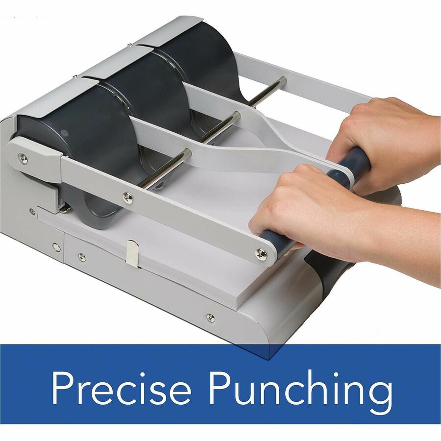 3 Punch Head(s) - 160 Sheet - 9/32" , 11/32" Punch Size - Metal - Gray