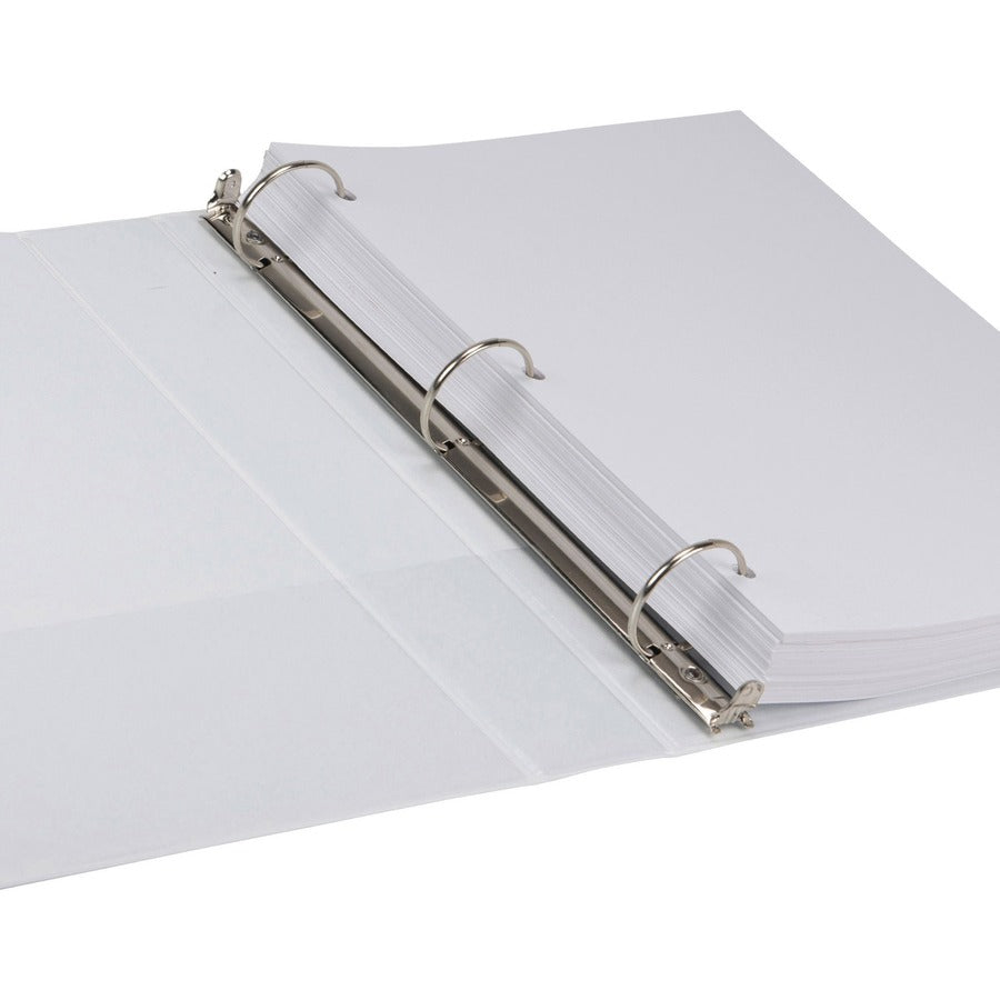 Samsill Earth's Choice Plant-based Durable View Binder, 1 1/2" Capacity, 3 Round Rings, Letter Size, 325 Sheet Capacity, 2 Internal Pockets, White, 1 Each