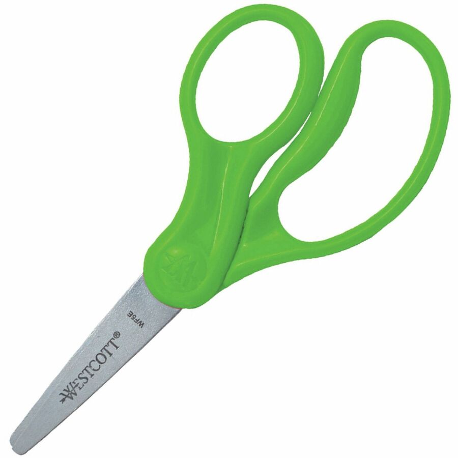 Westcott 5" Kids Pointed Tip Scissors - 5" Overall Length - Straight-left/right - Stainless Steel - Pointed Tip - Assorted - 1 Each