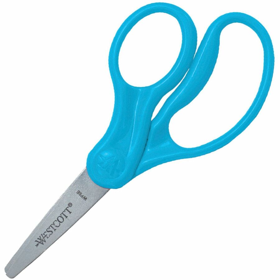 Westcott 5" Kids Pointed Tip Scissors - 5" Overall Length - Straight-left/right - Stainless Steel - Pointed Tip - Assorted - 1 Each