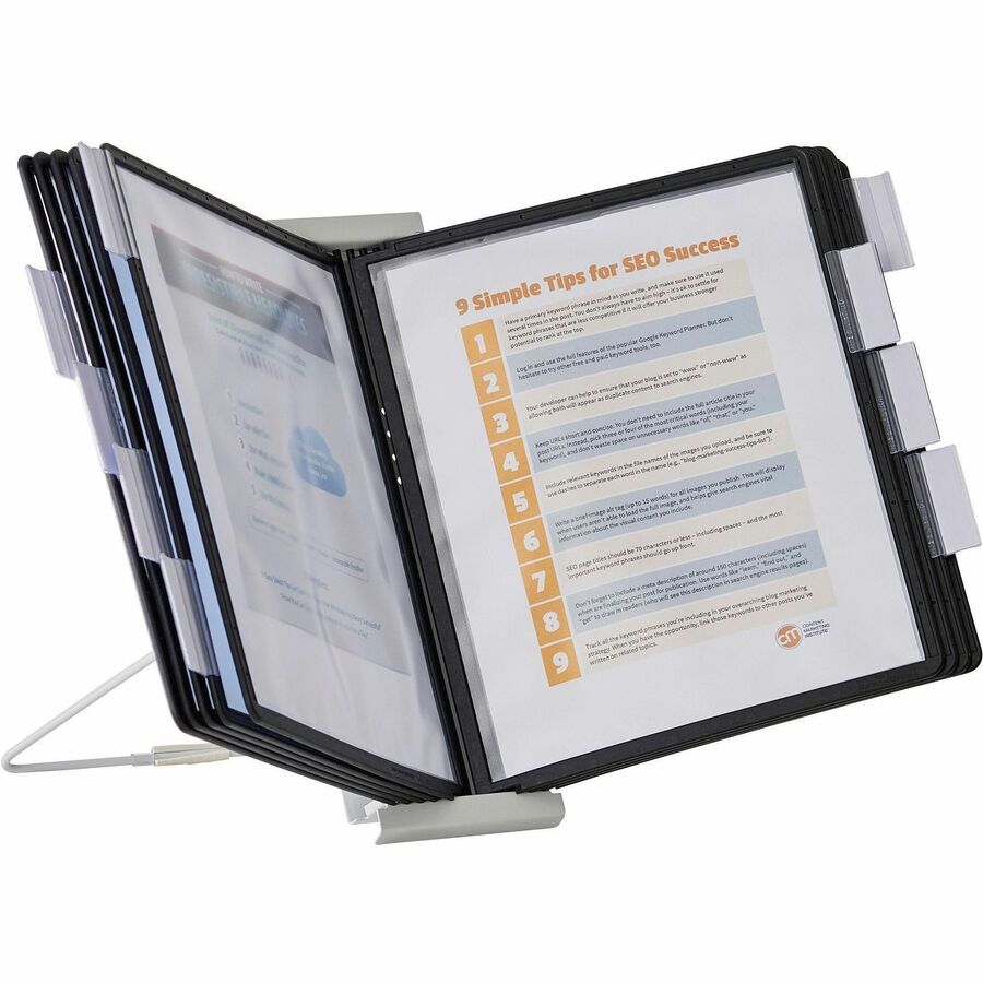 DURABLE InstaView Desktop Reference System - Desktop - 10 Panels - Support Letter 8.50" x 11" Media - White - 1 Each