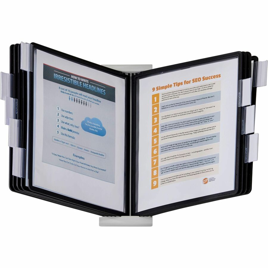 DURABLE InstaView Desktop Reference System - Desktop - 10 Panels - Support Letter 8.50" x 11" Media - White - 1 Each