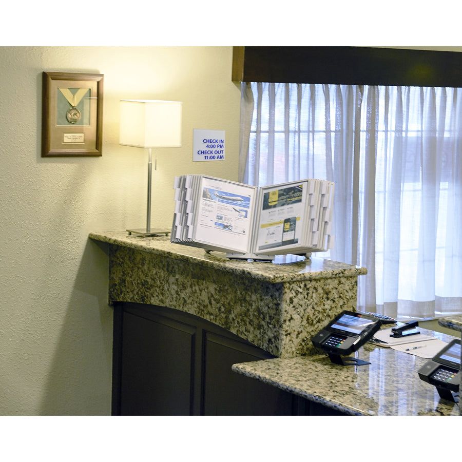 DURABLE Sherpa Desk Extension - Desktop - 10 Panels - Support Letter 8.50" x 11" Media - Expandable - Gray - 1 Each