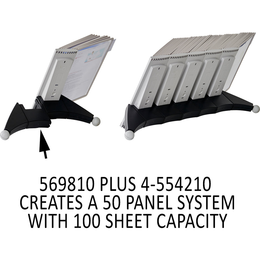 DURABLE Sherpa Desk Extension - Desktop - 10 Panels - Support Letter 8.50" x 11" Media - Expandable - Gray - 1 Each