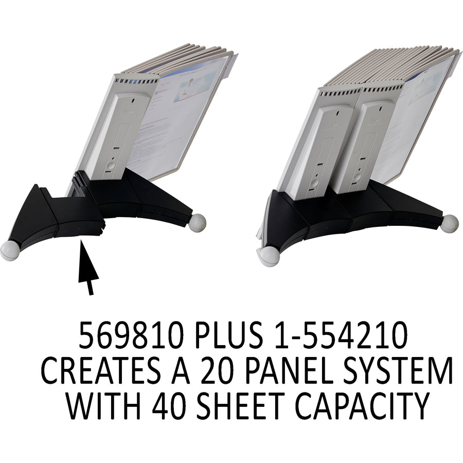 DURABLE Sherpa Desk Extension - Desktop - 10 Panels - Support Letter 8.50" x 11" Media - Expandable - Gray - 1 Each