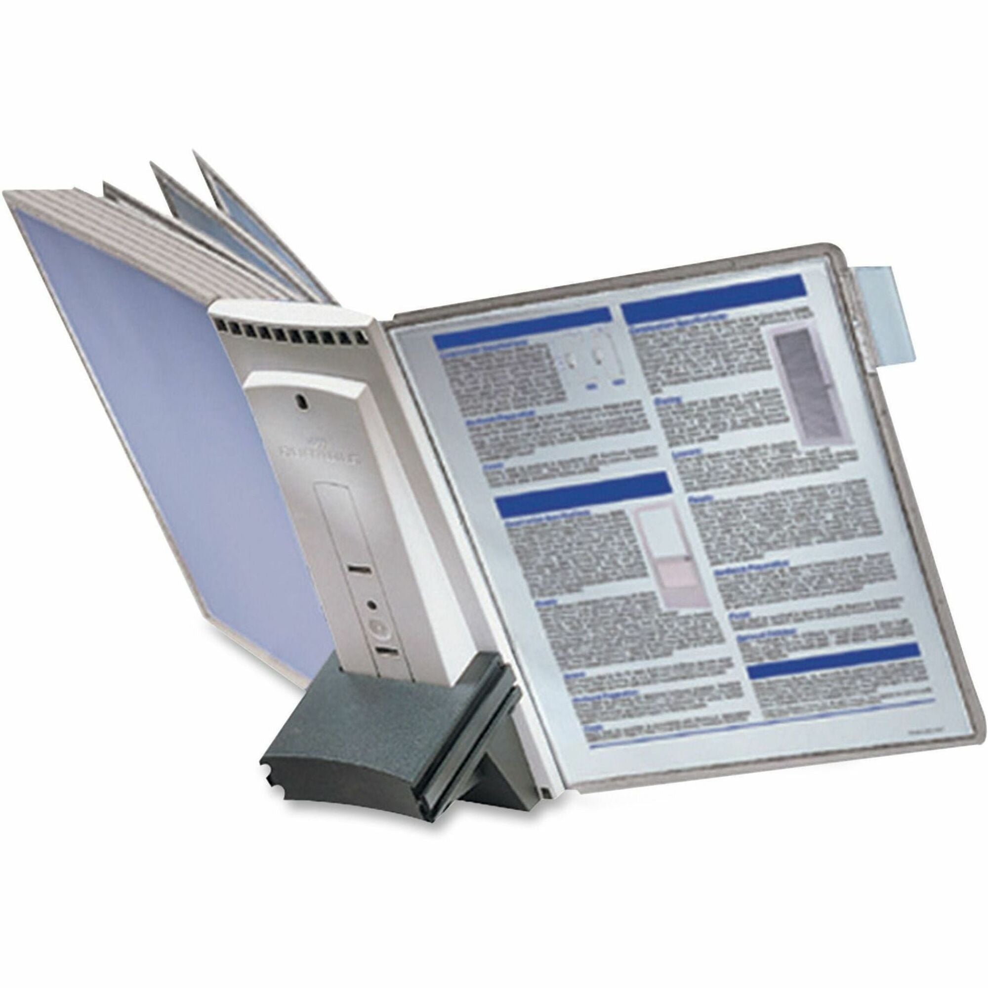 DURABLE Sherpa Desk Extension - Desktop - 10 Panels - Support Letter 8.50" x 11" Media - Expandable - Gray - 1 Each