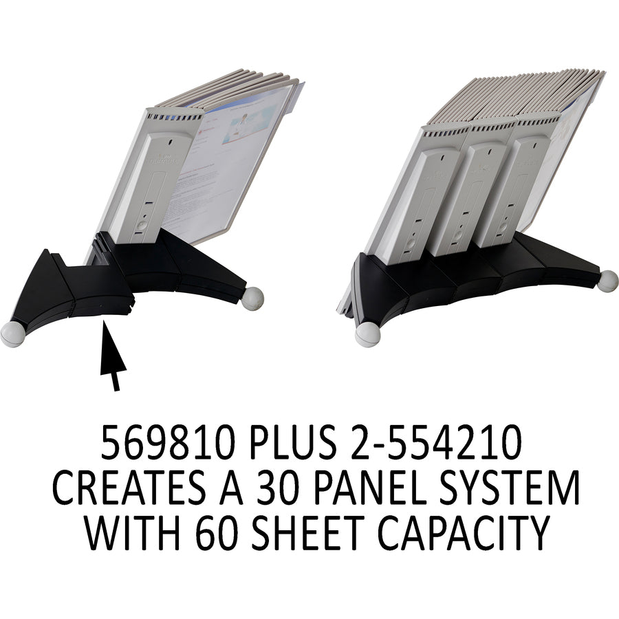 DURABLE Sherpa Desk Extension - Desktop - 10 Panels - Support Letter 8.50" x 11" Media - Expandable - Gray - 1 Each