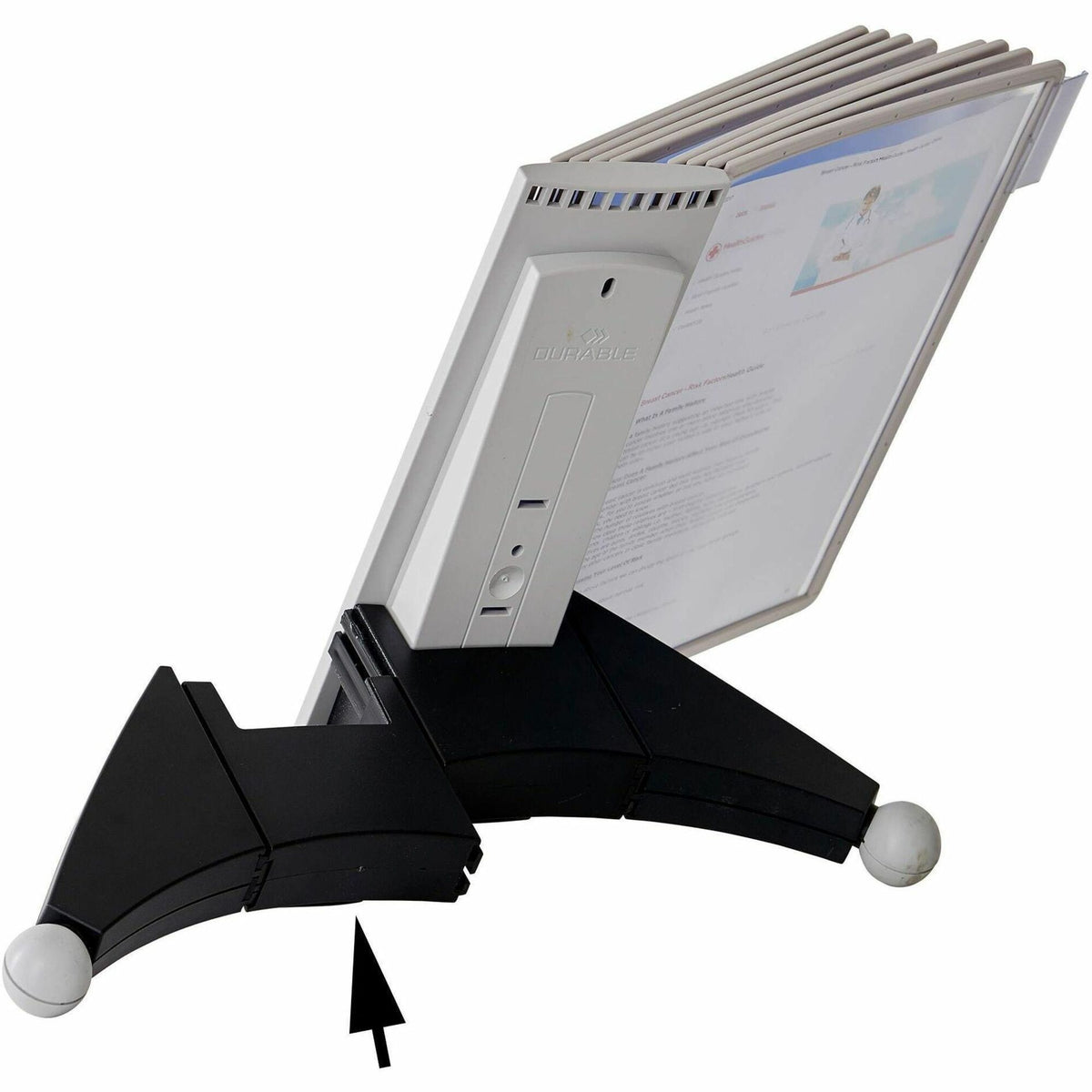 DURABLE Sherpa Desk Extension - Desktop - 10 Panels - Support Letter 8.50" x 11" Media - Expandable - Gray - 1 Each