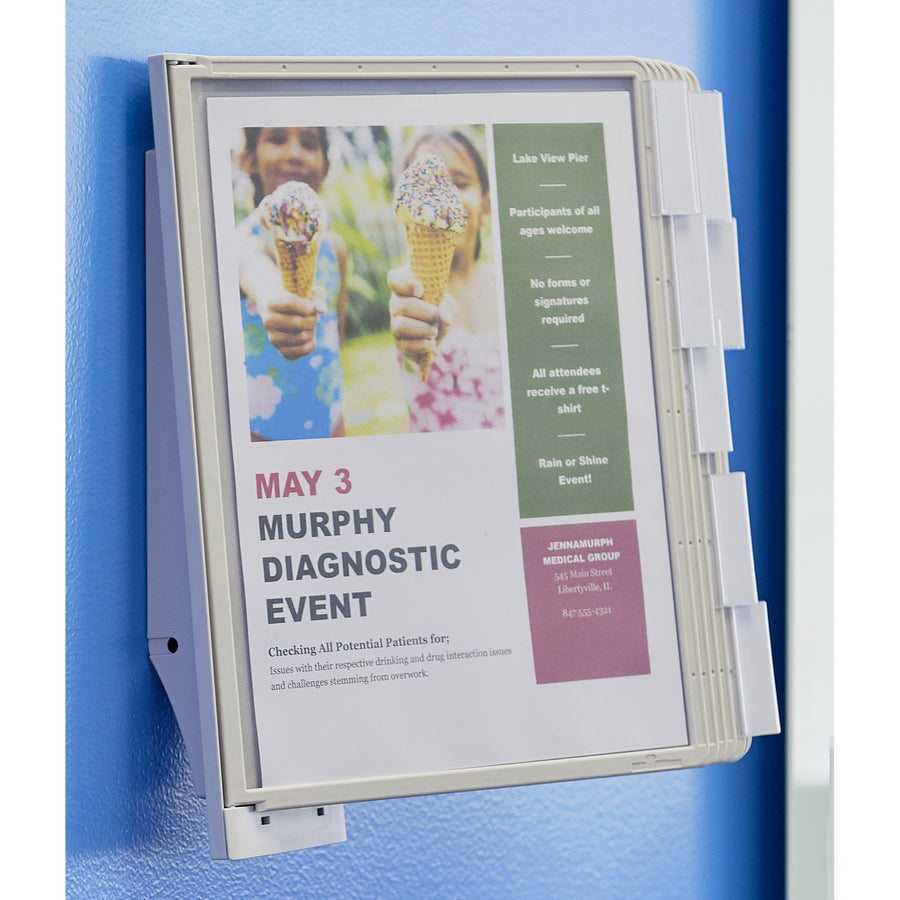 DURABLE Sherpa 10-Panel Wall Reference System - 10 Panels - Support Letter 8.50" x 11" Media - Expandable, Removable Sleeve - 1 Each