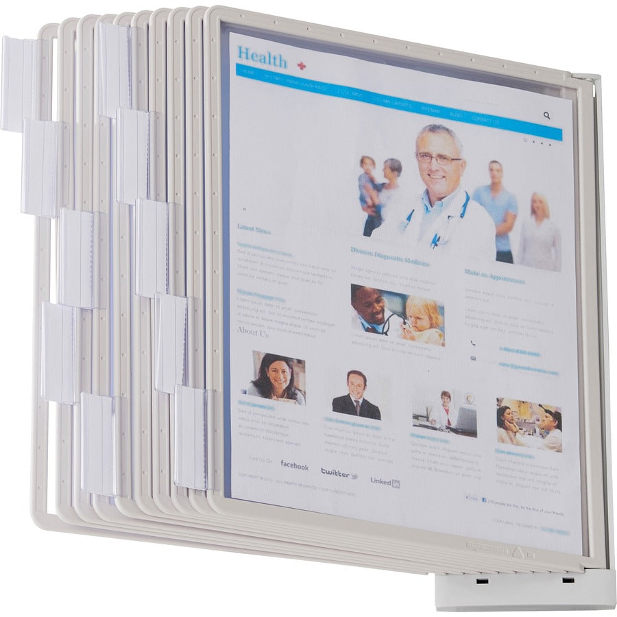 DURABLE Sherpa 10-Panel Wall Reference System - 10 Panels - Support Letter 8.50" x 11" Media - Expandable, Removable Sleeve - 1 Each