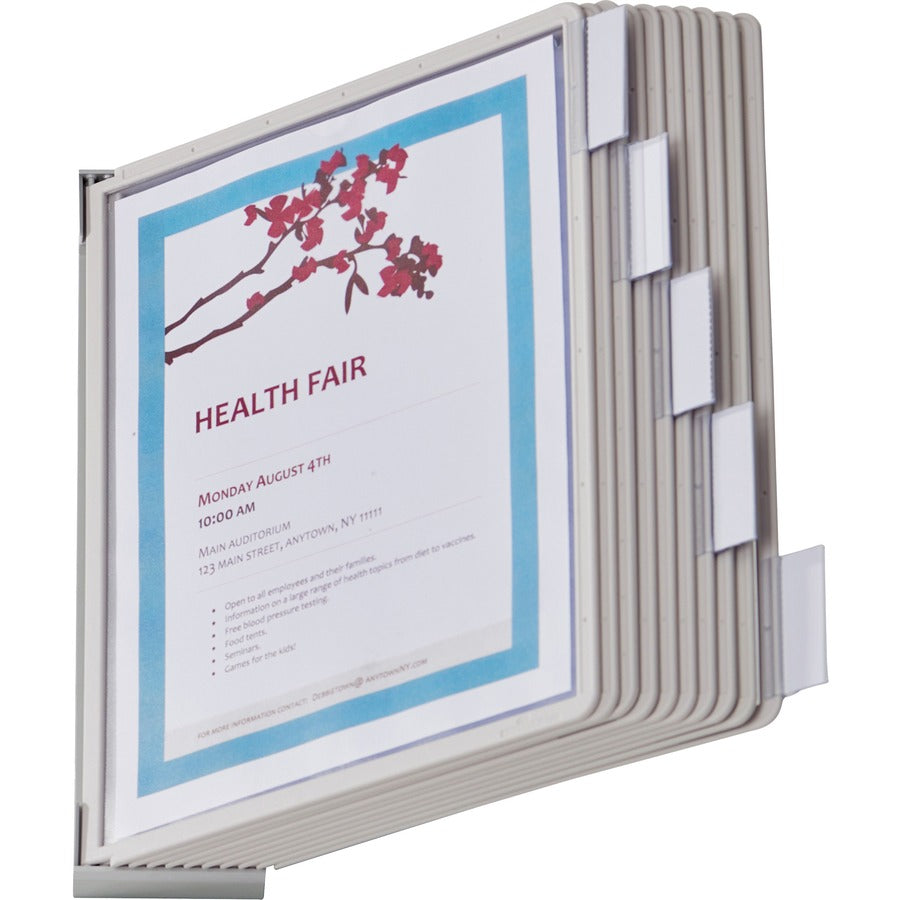 DURABLE Sherpa 10-Panel Wall Reference System - 10 Panels - Support Letter 8.50" x 11" Media - Expandable, Removable Sleeve - 1 Each