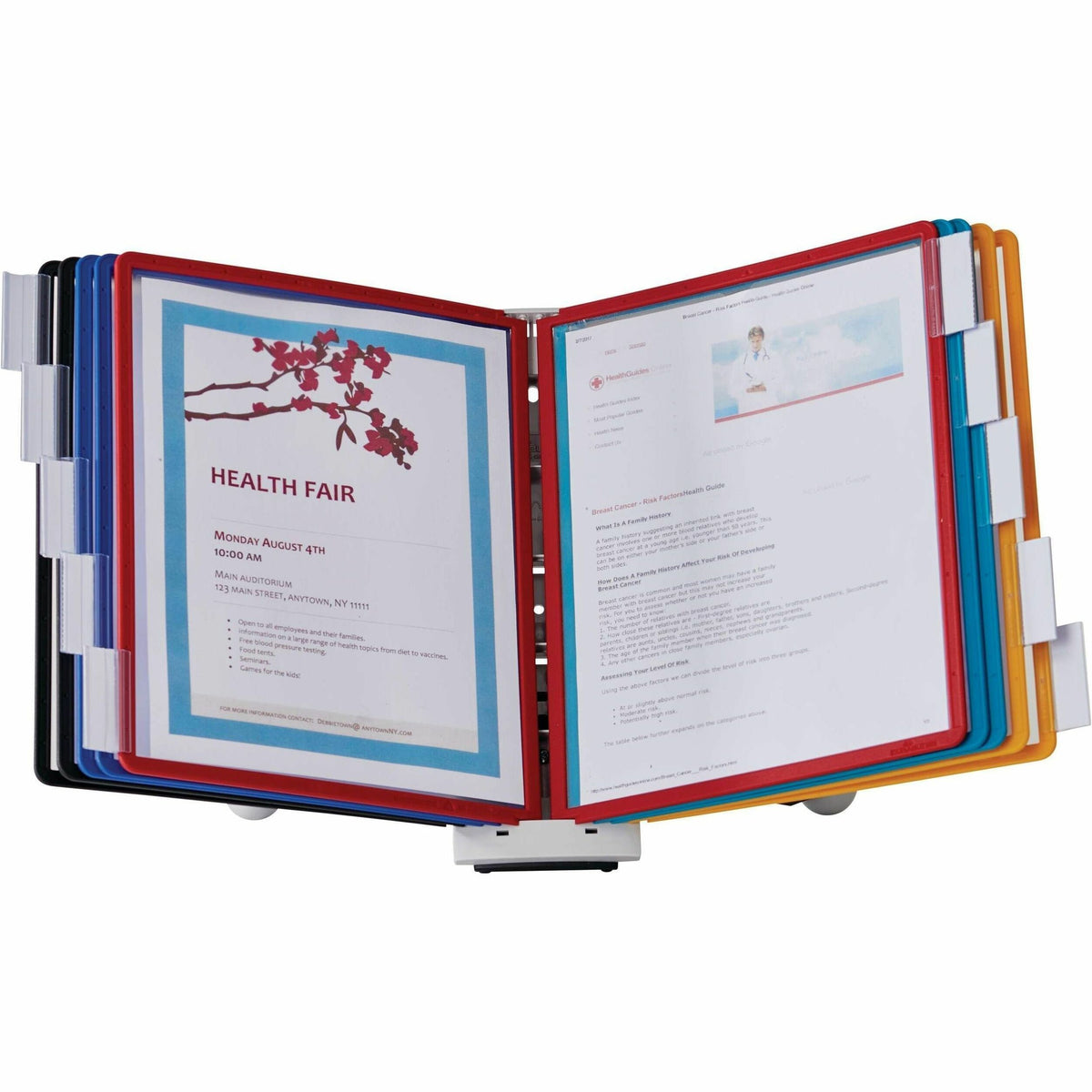 DURABLE Sherpa Desk Reference System - Desktop - 10 Panels - Support Letter 8.50" x 11" Media - Expandable - Assorted - 1 Each