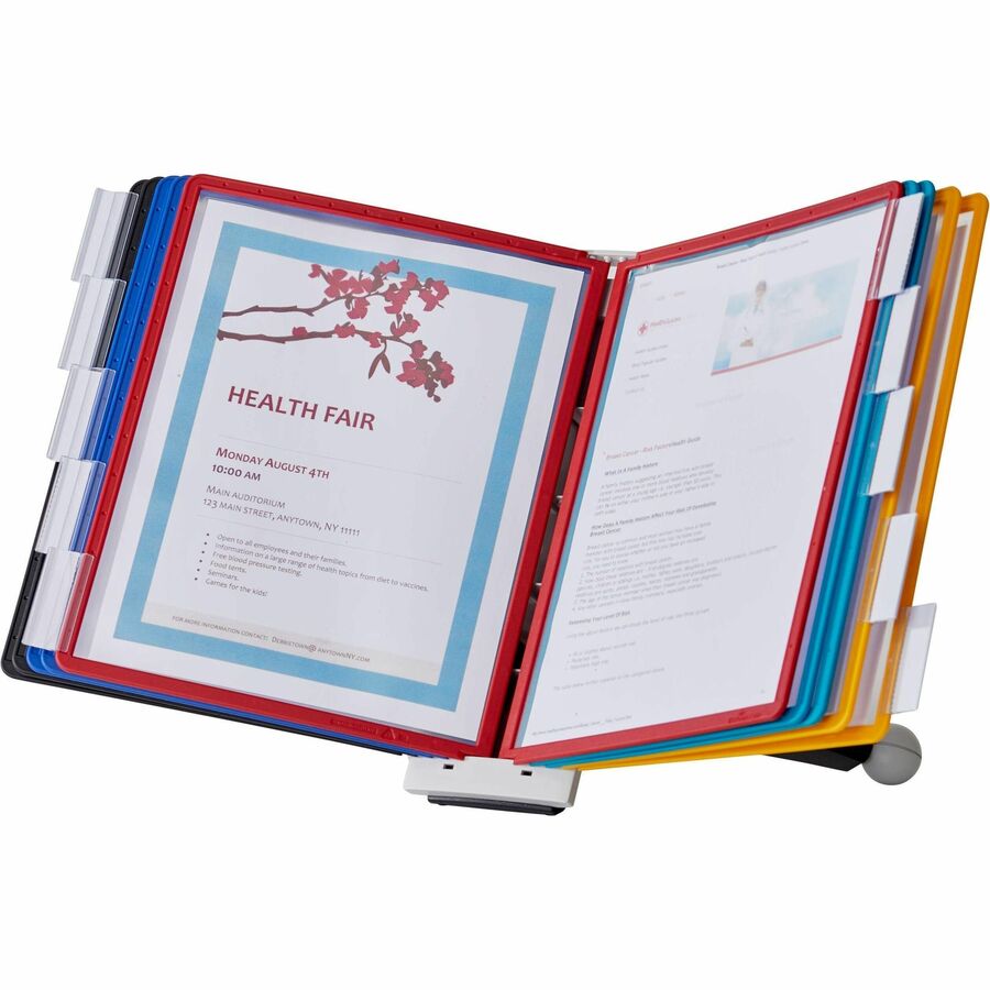 DURABLE Sherpa Desk Reference System - Desktop - 10 Panels - Support Letter 8.50" x 11" Media - Expandable - Assorted - 1 Each