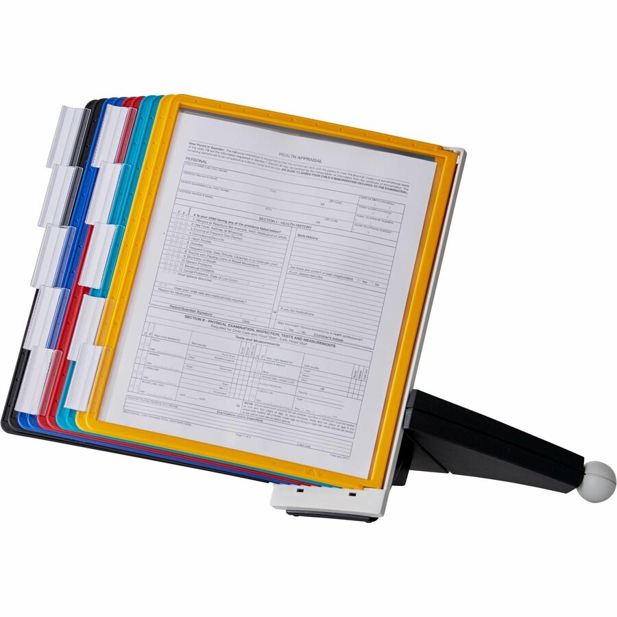 DURABLE Sherpa Desk Reference System - Desktop - 10 Panels - Support Letter 8.50" x 11" Media - Expandable - Assorted - 1 Each