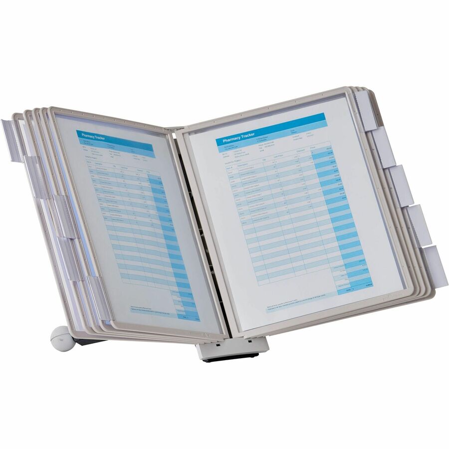 DURABLE Sherpa Desk Reference System - Desktop - 10 Panels - Support Letter 8.50" x 11" Media - Expandable - 1 Each